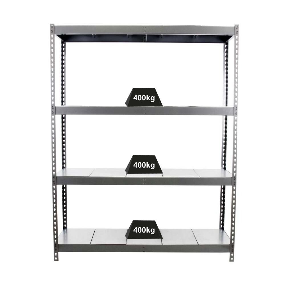 PROREGAL Schwerlastregal METAL BEAST FOUR | HxBxT 200x240x75cm | Fachlast 400kg | Grau | Regal Standregal Werkstattregal Lagerregal Kellerregal