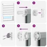 thumbnail of vidaXL Doppelrollo Hellgrau 60x150 cm Stoffbreite 55,9 cm Polyester