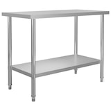 thumbnail of Tavolo da lavoro da cucina con ripiano 120x60x150 cm Acciaio inox
