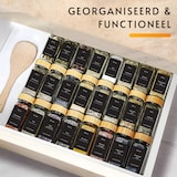 thumbnail of Five Stars® 24-delige Glazen Kruidenpotjes Vierkant met Bamboe Deksel – 2 Soorten Strooideksels – incl Stickers, Krijtstift, Vultrechter – 120ml