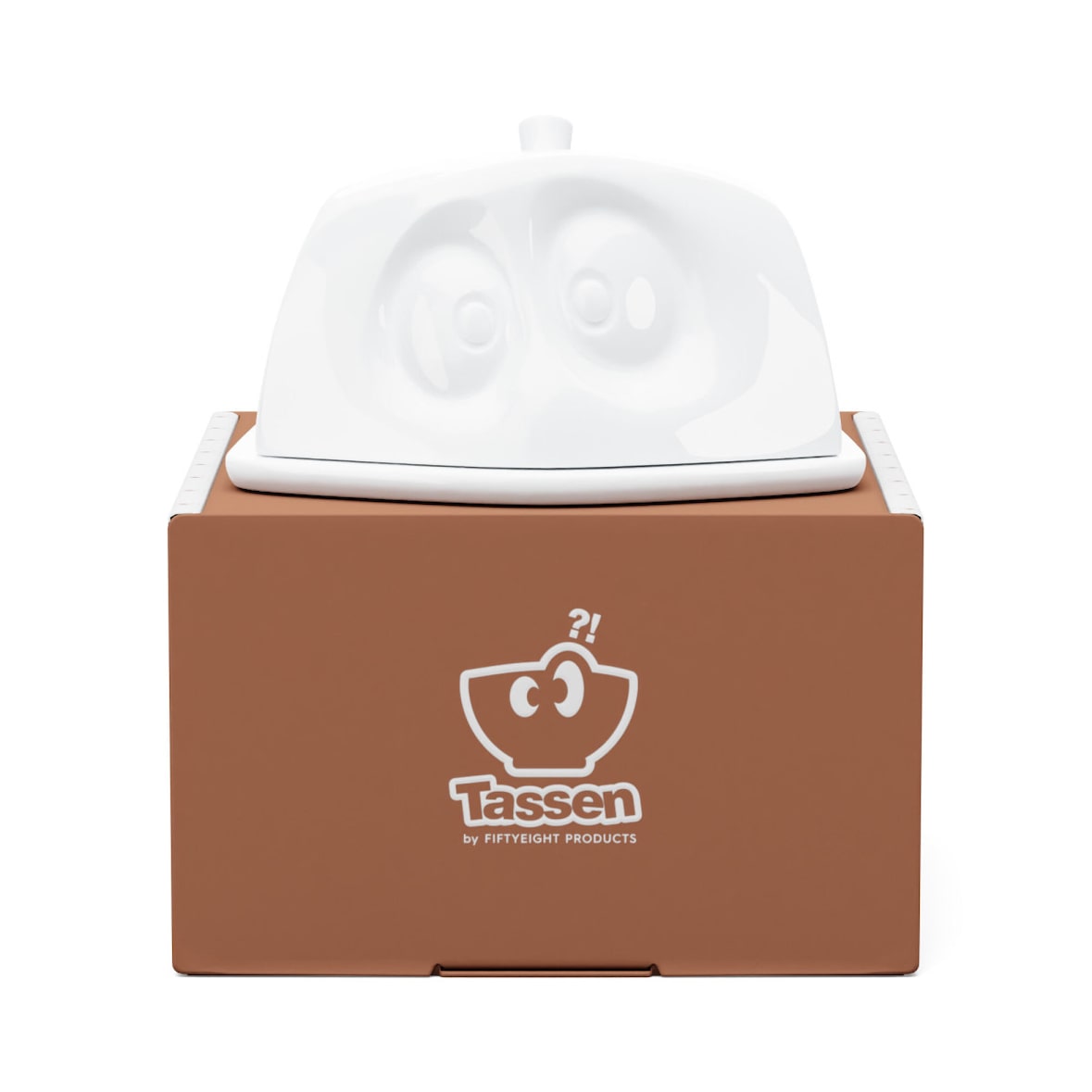 Butterdose Versteckt - weiß - FIFTYEIGHT Butterdose - Dekor weiß - 1 Stück