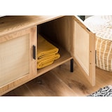 thumbnail of Waschbeckenunterschrank Eiche-Optik 60x60x40 cm mit Türen, Badezimmerschrank mit Rattangeflecht, Unterschrank Stehend, Badschrank Midischrank Klein