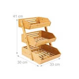 thumbnail of Relaxdays Obst Etagere Bambus, 3 Etagen, HBT 41x33x30 cm, Korbetagere für Obst, Gemüse & Gebäck, Obstschale Küche, natur