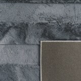 thumbnail of Hochflor Teppich waschbar Unifarben Struktur Schlafzimmer schmutzabweisend Anthrazit Rechteckig 160x220 | 100% Polyester | Florhöhe: 22 mm
