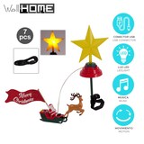 thumbnail of WellHome - Estrela de Natal LED para o topo da árvore com música e trenó giratório
