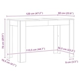 thumbnail of vidaXL Esstisch Artisan-Eiche 120x60x76 cm Holzwerkstoff
