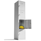 thumbnail of Armadietto Spogliatoio 4 ante di alta qualità, Armadietti Spogliatoio per l'officina o l'ufficio, armadietto con 2 chiavi per ogni serratura (Grigio)