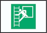 thumbnail of Notausstieg mit Fluchtleiter Symbol A5 Rückseite selbstklebend Schild