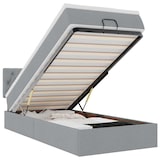 thumbnail of vidaXL Ottoman-Bett mit Matratze & LEDs Hellgrau 90x200 cm Stoff