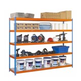 thumbnail of PROREGAL Schwerlastregal METAL YETI FIVE | HxBxT 200x120x60cm | Fachlast 400kg | Blau-Orange | Standregal Metallregal Lagerregal