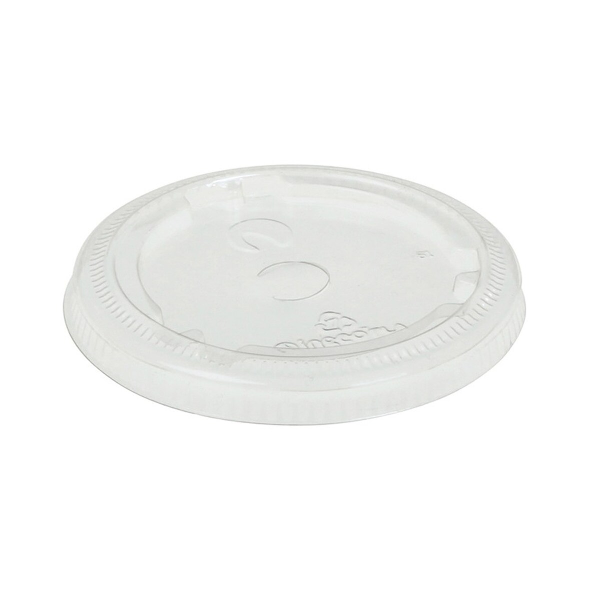 100x BIO Deckel flach mit Loch zu Becher O 76 mm Bio-Kunststoff (PLA)