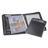 thumbnail of Alassio Konferenzmappe A4 Leder schwarz Businessmappe Ringbuchmappe Schreibmappe mit Klemmbrett und Ringmechanik 30072