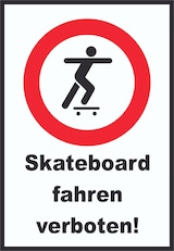 thumbnail of Skateboard fahren verboten Schild A4 Rückseite selbstklebend