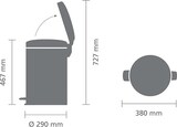 thumbnail of Brabantia Klassischer Tretmülleimer mit Soft-Verschluss | 20 Liter, HxBxT 46,7x29x38cm | Metall | Metallik Schwarz