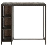thumbnail of vidaXL Bartisch mit Regal Braun 120x60x110 cm Poly Rattan