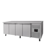 thumbnail of Mesa refrigerada de 4 puertas, acero inoxidable, refrigeración por aire, 85 x 223 x 60 cm, 398 W, 600mm profundidad, EASYLINE, 449L, 10581 Vaiotec