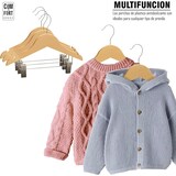 thumbnail of Percha Madera Cadete con Pinzas| Percha Infantil | Color Natural| Percha Madera de Arce | con Muescas Antideslizantes | 30 x 1.2 x 22 cm | Pack