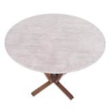 thumbnail of Bistrotisch HWC-M56, Tisch Esstisch, Massiv-Holz HPL Laminat Melamin Ø92cm, Beton-Optik, braunes Gestell