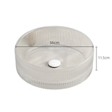 thumbnail of Rundes Waschbecken 36cm Kristallglas Transparent, Künstlerische Streifen, Modernes Design, Pflegeleicht, Badezimmer Aufsatzbecken