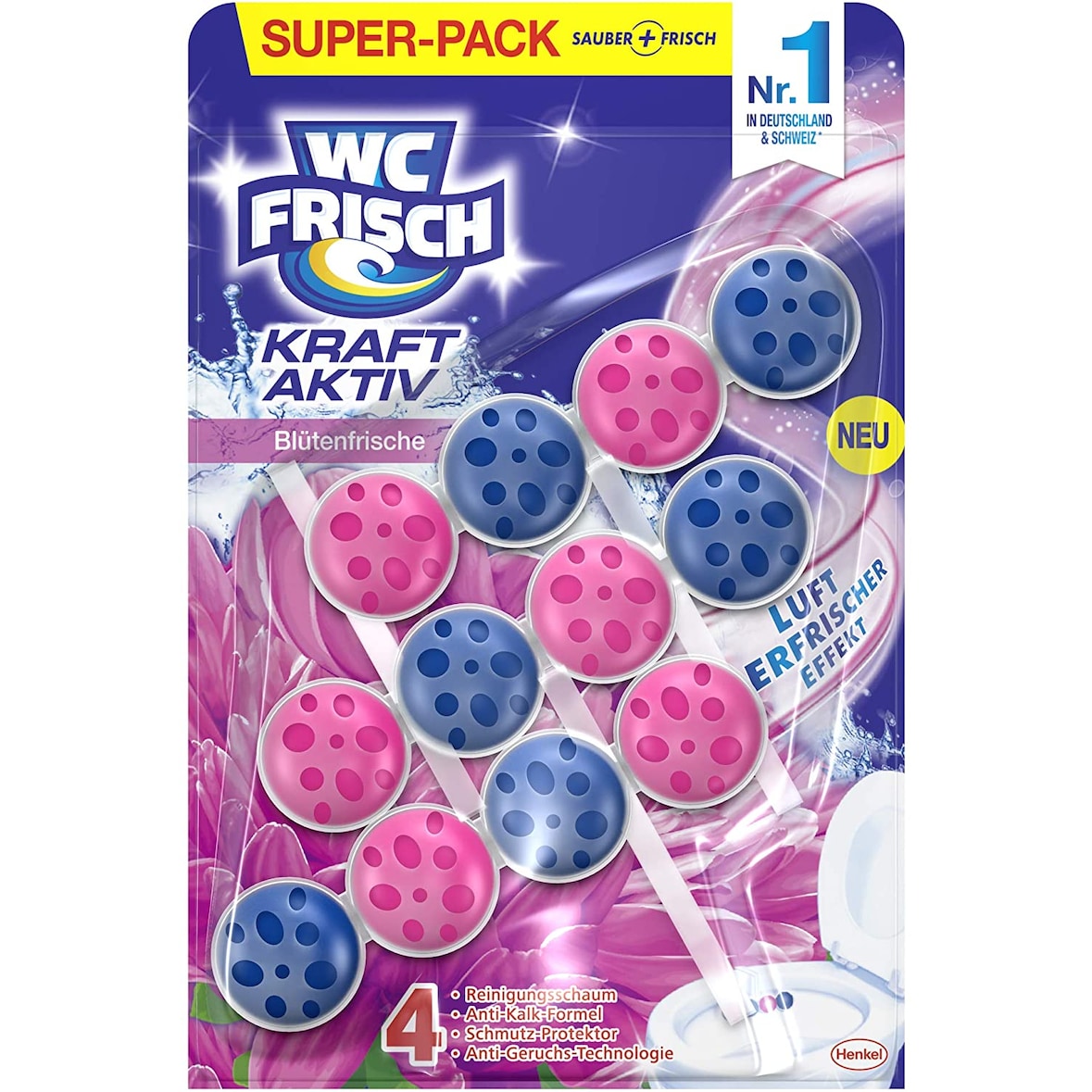 WC-Frisch Kraft Aktiv Duftspüler Blütenfrische 150g WC Reiniger Reinigung