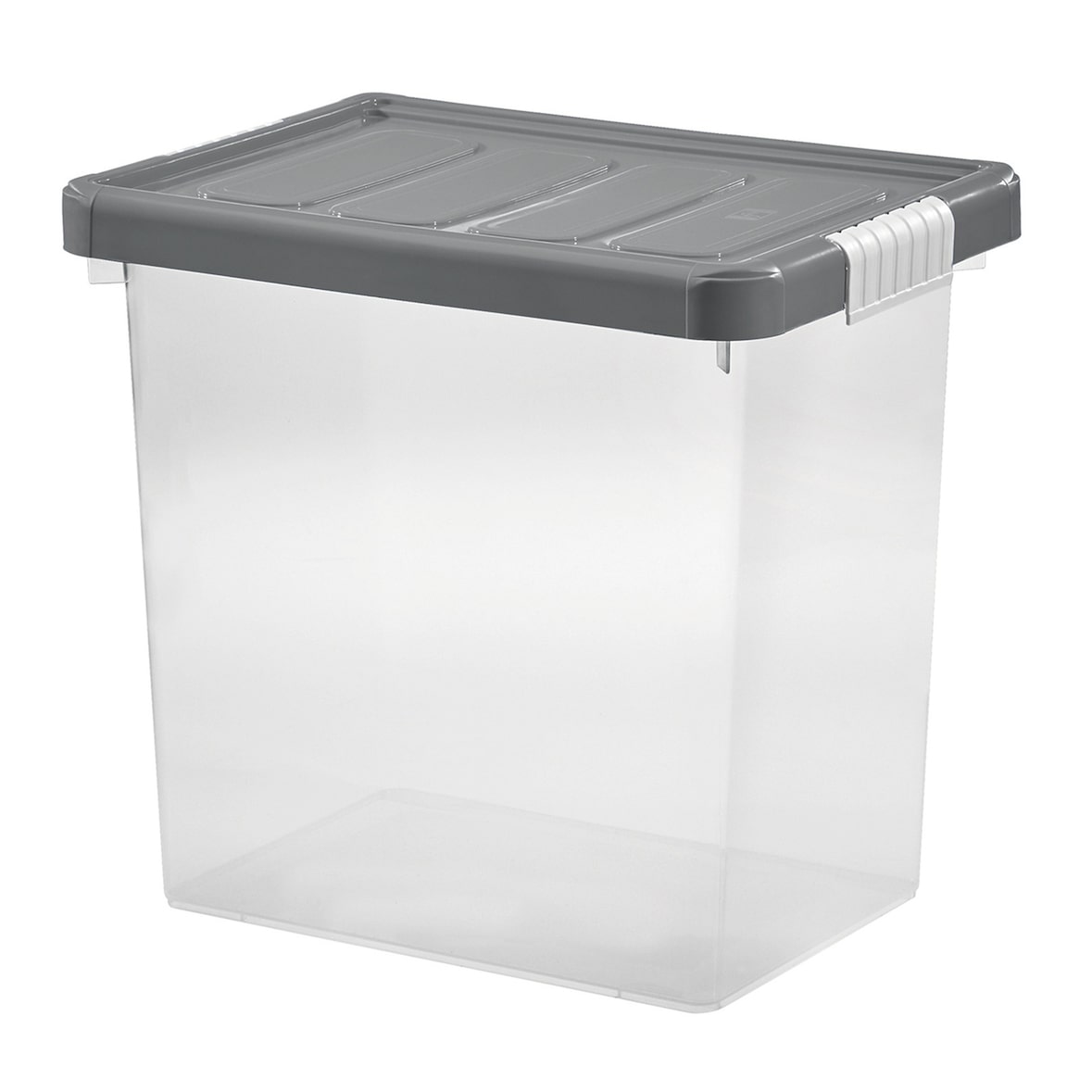 Tontarelli - Aufbewahrungsbox mit Deckel, Clips und 5 Fächern Graphit