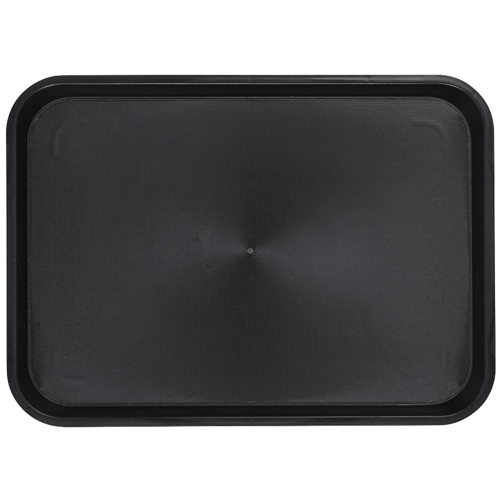 Serviertablett "OHIO", aus Kunststoff, Schwarz, rechteckig, Maße: ca. 41,5 x 30,5 cm, Höhe: 2 cm, spülmaschinengeeignet, stapelbar,