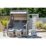 thumbnail of Strandkorb deVries PURE® Cliff XXL SUN - PE white kubu - Dessin 481 - inkl. Schutzhülle