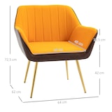 thumbnail of HOMCOM butaca de salón sillón de salón tapizado en cuero Sintético y terciopelo con reposabrazos patas doradas y marco de acero carga 120 kg gris