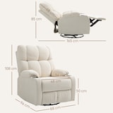 thumbnail of HOMCOM Poltrona Reclinabile 135° con Poggiapiedi Portabicchieri Beige