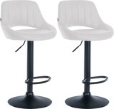 thumbnail of Décoshop26 - Set aus 2 verstellbaren Barhockern/Hochstühlen aus weißem PVC mit durchbrochener Rückenlehne und schwarzem 10_0006491