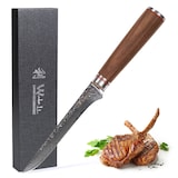 thumbnail of Wakoli Nussbaum Damast Ausbein- und Filetiermesser I 16,5 cm Klinge I Nussbaumholzgriff