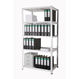 thumbnail of Archivregal 180x90x60 cm 110 Ordner 5 HDF-Holzboden 175 KG/Boden weiß SZAGATO Metallregal Fachbodenregal Lagerregal Metall Fachboden Regal