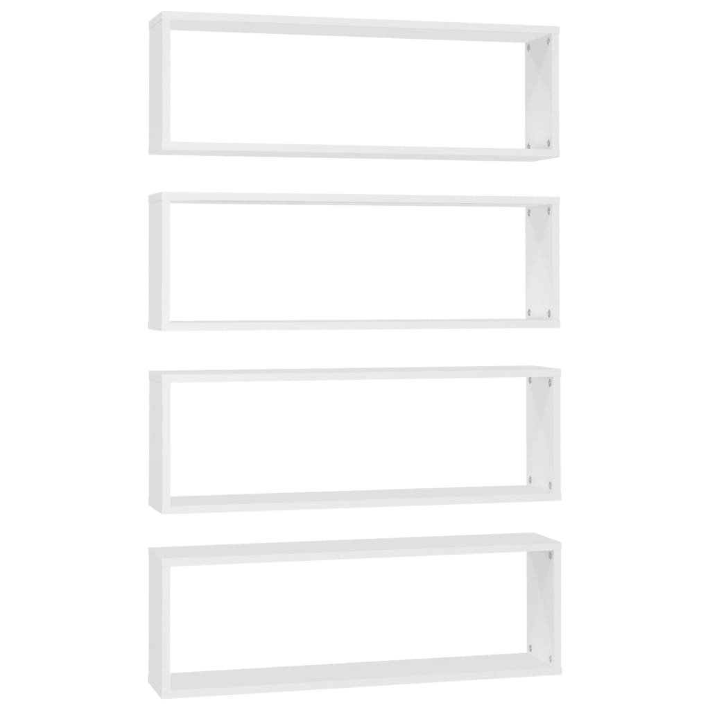 vidaXL Würfelregale 4 Stk. Weiß 80x15x26,5 cm Holzwerkstoff