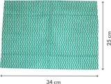 thumbnail of Grüne Welle, Universaltücher mit Textilcharakter, grün-weiß, 55 % Viskose, 45 % Polyester, ca. 25x34 cm, 50 Tücher
