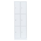thumbnail of Lüllmann® Schließfachschrank, 2 Abteile, 6 Fächer, 1800 x 600 x 500 mm, signalweiß