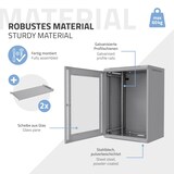 thumbnail of ECD Germany Netzwerkschrank 16 HE Grau, Serverschrank 19 Zoll, Wandmontage 600×850×450 mm, abschließbare Glastür