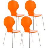 thumbnail of 4er Set Besucherstuhl ATHENS - Holz Orange 43x45x86 cm | Besucherstühle Konferenzstuhl Wartezimmerstuhl Bürostühle Bürostuhl Konferenzraum Wartezimmer