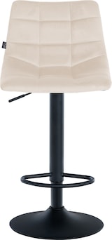 thumbnail of DELUKE® Barhocker DUBAI - Creme, Samt, Schwarz | Barhocker mit Lehne Barstuhl Tresenhocker Tresenstuhl Kneipenhocker Kneipenstuhl
