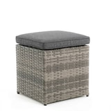 thumbnail of Ensemble de détente de jardin en polyrattan avec canapé, fauteuils, poufs et table en verre, élégant et confortable, pour jardin, terrasse – CATANIA