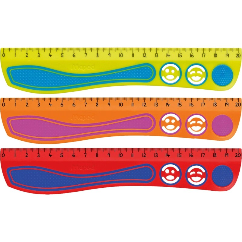 Règle plate Kidy Grip, 200 mm, en plastique