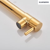 thumbnail of Björn | Herraje de pared para gastronomía dorado brillante Grifo  cocina profesional de acero inoxidable con dos duchas|doble lavabo pared restaurante