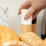 thumbnail of Relaxdays Pfeffermühle 2er Set, manuell, Gewürzmühlen, für Salz, Pfeffer, Holz, verstellbares Keramikmahlwerk, natur