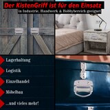 thumbnail of PRIOstahl Kistengriff Griff 1 Stück Verzinkt 100 x 70mm + Befestigungsschrauben aus Stahl für Truhen