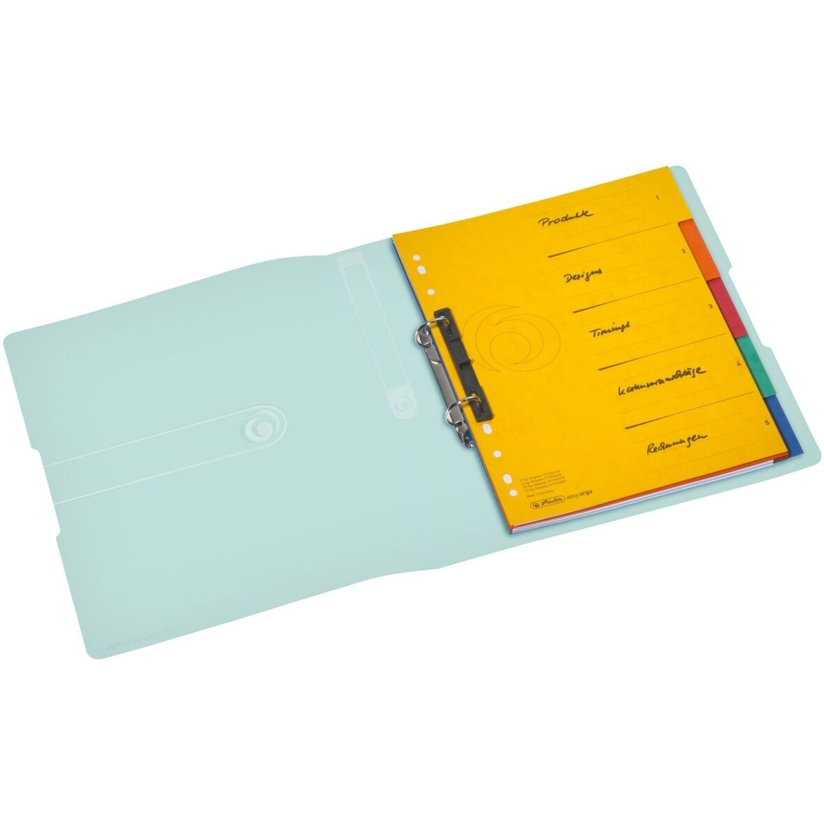Ringbuch PP A4 2 Ringe 25mm mint transparent to go
