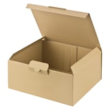 thumbnail of 25x Versandkarton 240x200x100mm schnelle Aufrichtung mit Steckverschluss Warenpost International braun