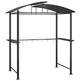 thumbnail of Gazebo BBQ et étagères latérales anthracite 210x114x230cm acier Modèle AbriHelios 201