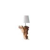 thumbnail of SalesFever Lampe de table  avec batterie LED | Cadre en bois flotté / abat-jour en métal | L 13 x P 13 x H 29 cm | Naturel – Blanc