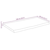 thumbnail of Piano Tavolo Bordi Vivi 100x40x2,5 Cm Legno Di Mango Grezzo