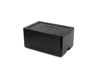 METRO Professional Caixa térmica com tampa GN1/1 280, 60 x 40 x 34 cm, polipropileno, empilhável, intervalo de temperatura: -40 - 120 °C, preto, 52 L