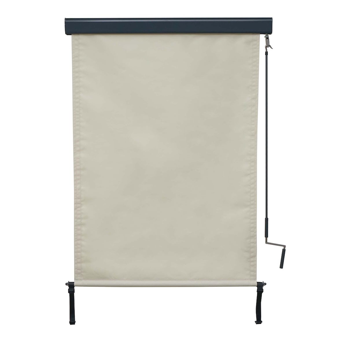 Toldo vertical HWC-F42, toldo vertical protección de la intimidad estor enrollable exterior, tejido protección UV 50 ~ 250x100cm, crema-beige